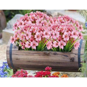 20 Bundles Artificial Flowers Outdoor UV Resistant Faux Flowers (pink)